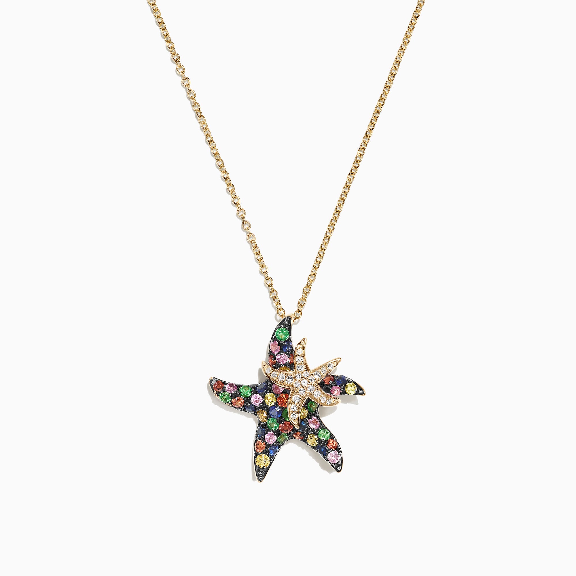 Effy Seaside 14K Yellow Gold Pink Starfish Pendant – effyjewelry.com